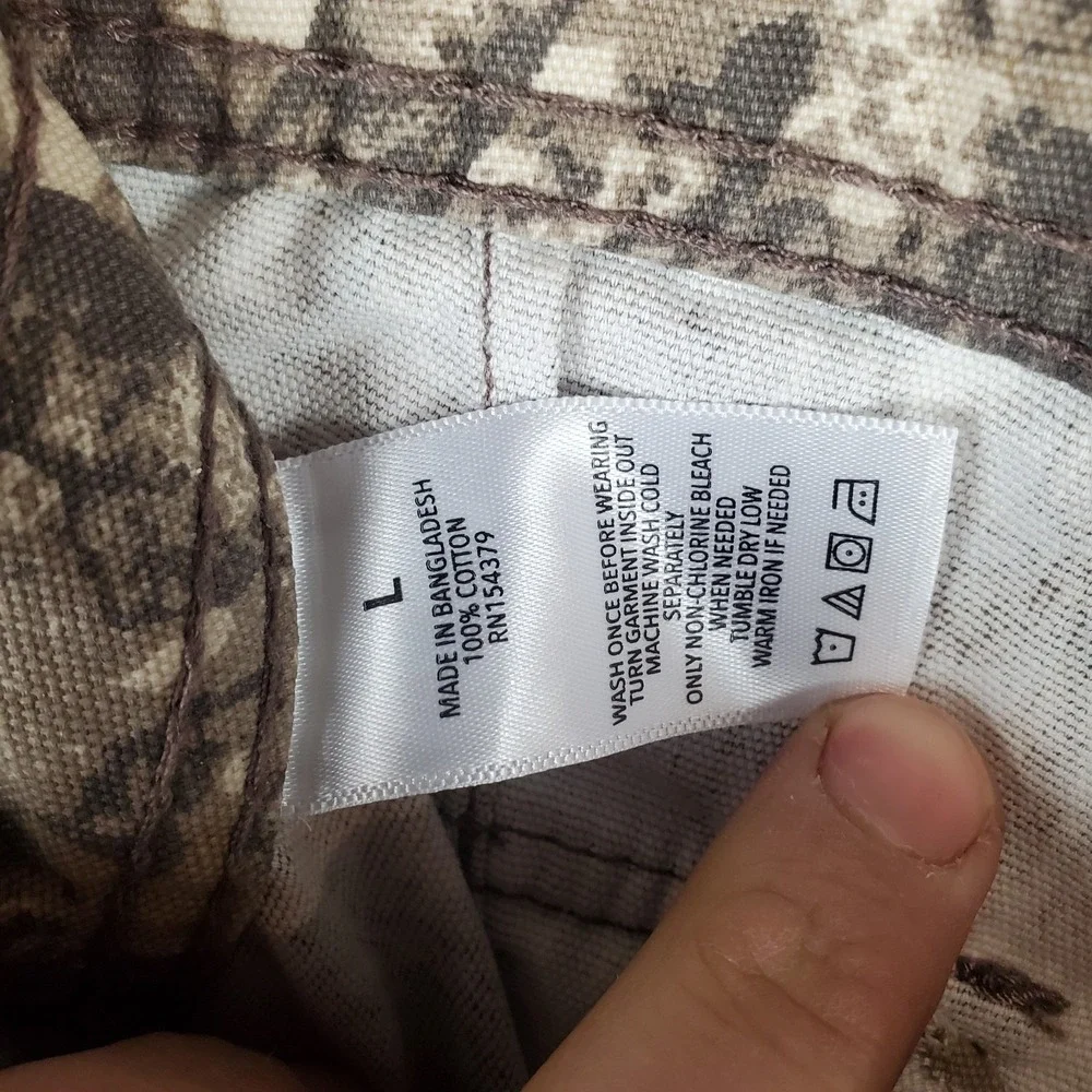 Aeropostale‎ Mens Baggy Cargo Pants Large Brown Camouflage 100% Cotton Zip Fly